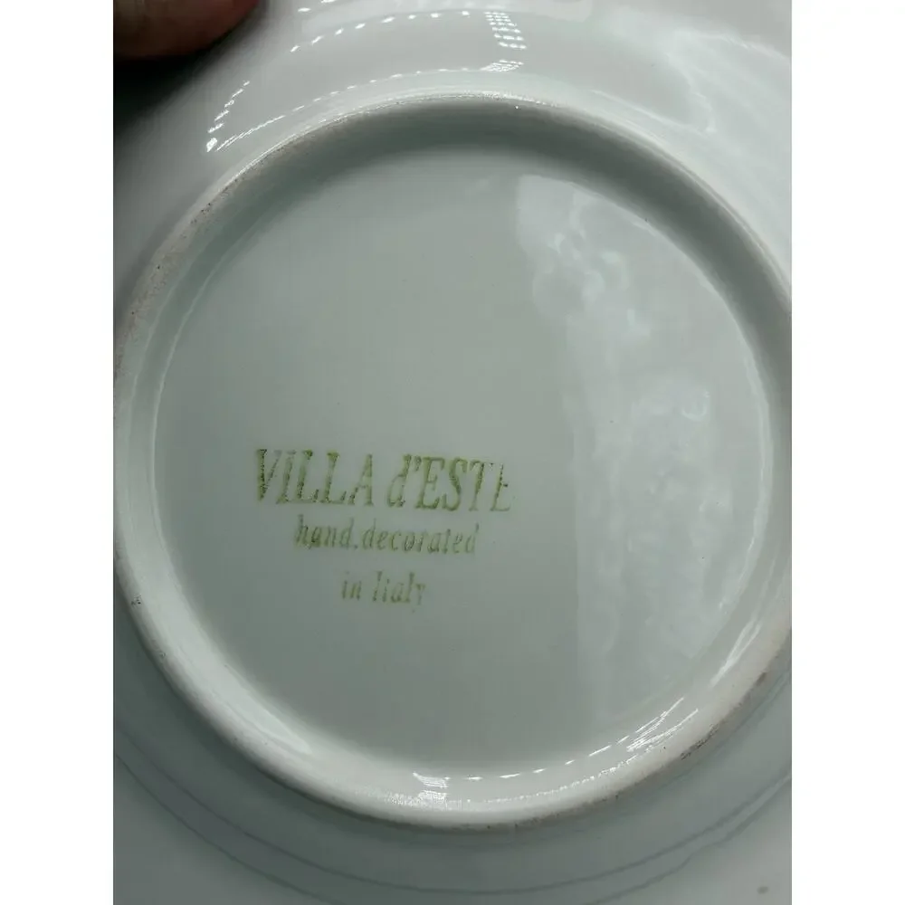 Villa d’Este Italy Fruit Salad Plates – Pear Apple Cherry Set of 3 Vintage 8.5